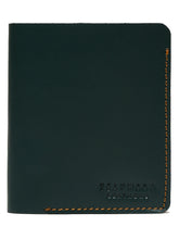 Load image into Gallery viewer, Men Green Two Fold Leather Wallet
