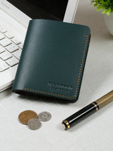 Load image into Gallery viewer, Men Green & Tan Colour Blocked Two Fold Wallet