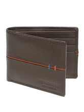 Load image into Gallery viewer, Men's Leather Two-Fold Wallet With Contrasting Piping