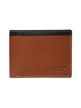 Load image into Gallery viewer, Men’s Two-Fold Leather Wallet With Contrast Strap