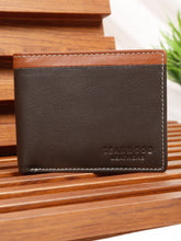 Load image into Gallery viewer, Men’s Two-Fold Leather Wallet With Contrast Strap