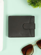 Load image into Gallery viewer, Men's Leather Bi-Fold Wallet with Snap Button Closure