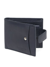Load image into Gallery viewer, Men's Leather Bi-Fold Wallet with Snap Button Closure