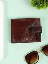 Load image into Gallery viewer, Men's Leather Bi-Fold Wallet with Snap Button Closure
