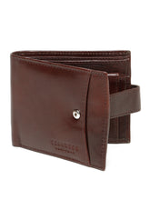 Load image into Gallery viewer, Men's Leather Bi-Fold Wallet with Snap Button Closure