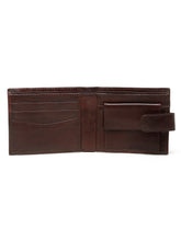 Load image into Gallery viewer, Men's Leather Bi-Fold Wallet with Snap Button Closure