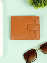 Load image into Gallery viewer, Men's Leather Bi-Fold Wallet with Snap Button Closure