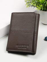 Load image into Gallery viewer, Men’s Brown Leather Tri-Fold Wallet