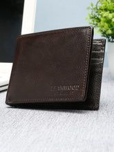 Load image into Gallery viewer, Leather Men Brown Bi-fold wallet