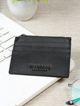 Load image into Gallery viewer, Men's Black Slim Leather Card Holder with Zipper Pocket