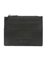 Load image into Gallery viewer, Men's Black Slim Leather Card Holder with Zipper Pocket