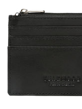 Load image into Gallery viewer, Men's Black Slim Leather Card Holder with Zipper Pocket