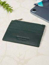 Load image into Gallery viewer, Men's Black Slim Leather Card Holder with Zipper Pocket