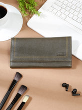 Load image into Gallery viewer, Women Dark Green Leather Two Fold Wallet - Clearance sale