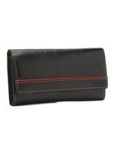 Load image into Gallery viewer, Women Black Leather Two Fold Wallet
