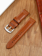 Load image into Gallery viewer, Teakwood tan leather casual 22 MM watch strap