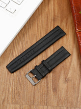 Load image into Gallery viewer, Teakwood Black leather casual 22 MM watch strap