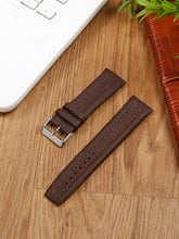 Load image into Gallery viewer, Teakwood Brown leather casual 22 MM watch strap