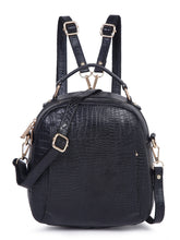 Load image into Gallery viewer, Teakwood Leathers Solid Textured Backpack cum Side Bag (2 in 1)