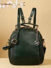 Load image into Gallery viewer, Teakwood Leathers Solid Textured Backpack cum Side Bag (2 in 1)