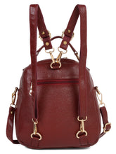 Load image into Gallery viewer, Teakwood Leathers Solid Textured Backpack cum Side Bag (2 in 1)
