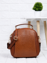 Load image into Gallery viewer, Teakwood Leathers Solid Textured Backpack cum Side Bag (2 in 1)
