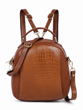 Load image into Gallery viewer, Teakwood Leathers Solid Textured Backpack cum Side Bag (2 in 1)
