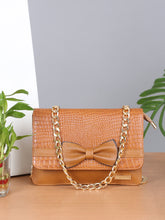 Load image into Gallery viewer, Women's textured Leather Sling Bag With Bow