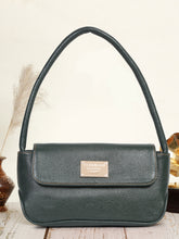 Load image into Gallery viewer, Women Green Texture Leather Structured Sling Bag