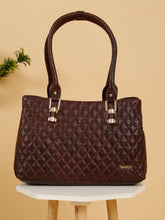 Load image into Gallery viewer, Women Quilted Brown Leather Handbags