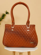 Load image into Gallery viewer, Women Quilted Tan Leather Handbags