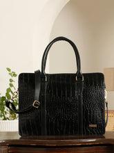 Load image into Gallery viewer, CROCODILE TEXTURED LEATHER LAPTOP BAG