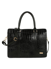 Load image into Gallery viewer, CROCODILE TEXTURED LEATHER LAPTOP BAG