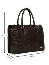Load image into Gallery viewer, CROCODILE TEXTURED LEATHER LAPTOP BAG