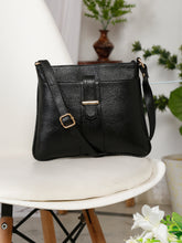 Load image into Gallery viewer, Teakwood Women's Solid Black Sling Bag