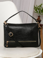 Load image into Gallery viewer, Teakwood Women's Croc Texture Black Sling Bag