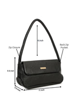 Load image into Gallery viewer, Women Black Texture Leather Structured Sling Bag
