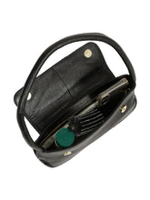 Load image into Gallery viewer, Women Black Texture Leather Structured Sling Bag
