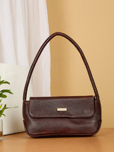 Load image into Gallery viewer, Women Brown Texture Leather Structured Sling Bag