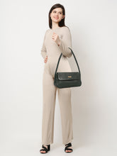 Load image into Gallery viewer, Women Green Texture Leather Structured Sling Bag