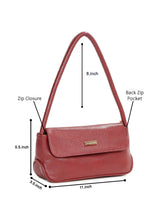 Load image into Gallery viewer, Women Red Texture Leather Structured Sling Bag