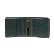 Load image into Gallery viewer, Teakwood Men Genuine Leather Bi Fold Wallet (Green)
