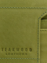 Load image into Gallery viewer, Teakwood Genuine Leather Green Color Wallet