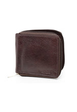 Load image into Gallery viewer, Teakwood Genuine Leather Men Brown Solid Leather Zip Around Wallet