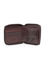 Load image into Gallery viewer, Teakwood Genuine Leather Men Brown Solid Leather Zip Around Wallet