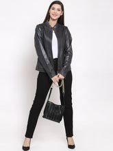 Load image into Gallery viewer, Teakwood Genuine Leathers Women`s Jacket (Grey)