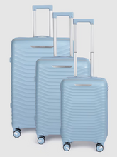 Load image into Gallery viewer, Silver Bar Textured 360 Degree Rotation Hard Sized Trolley Bag