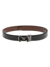 Load image into Gallery viewer, Men Black Textured Leather Belt