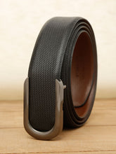 Load image into Gallery viewer, Men Black Textured Leather Belt