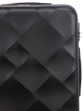 Load image into Gallery viewer, Unisex Black Textured Hard-Sided Medium Trolley Suitcase
